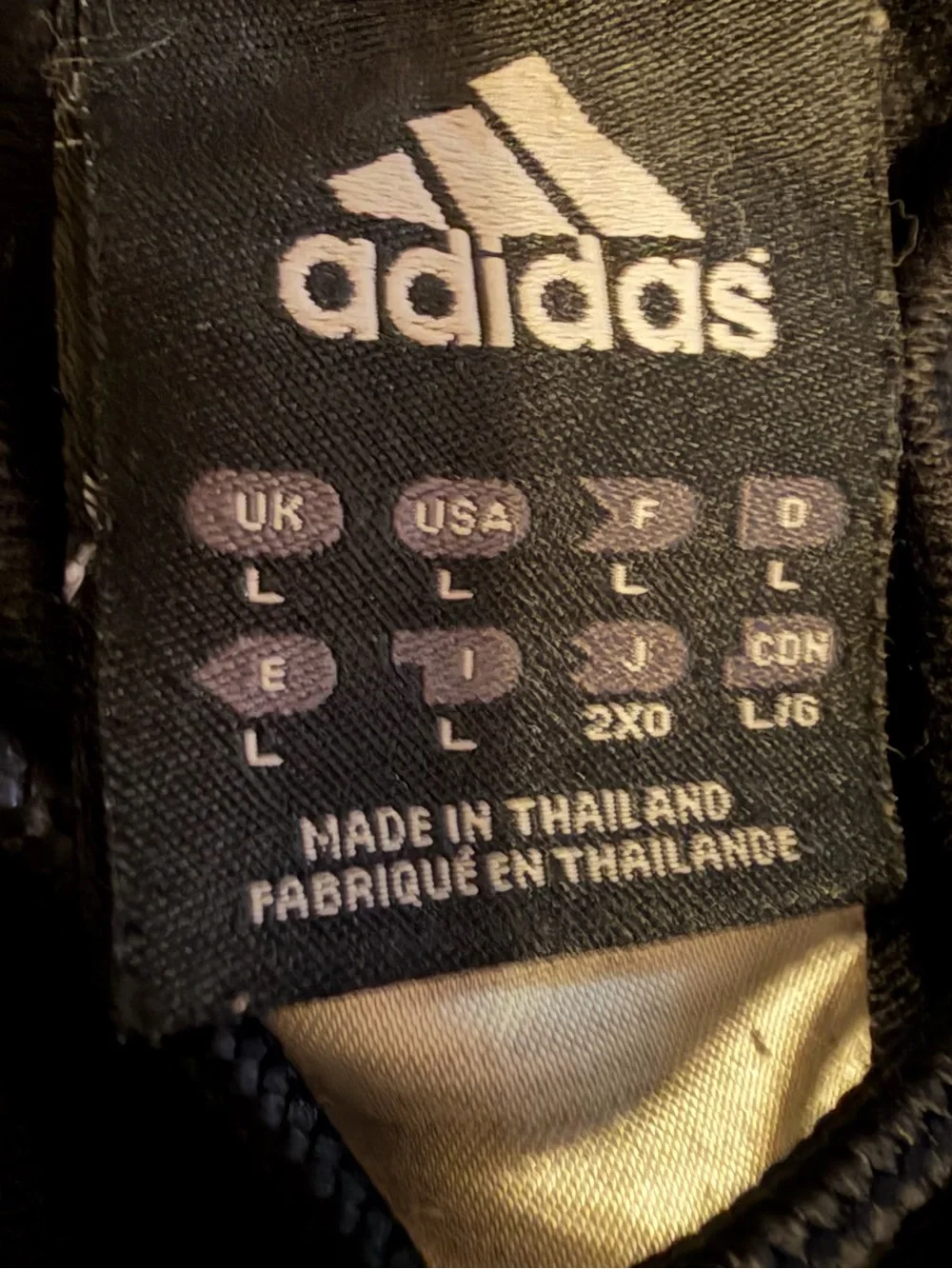 2008 adidas Black Jogger Pants with White Tag Detail